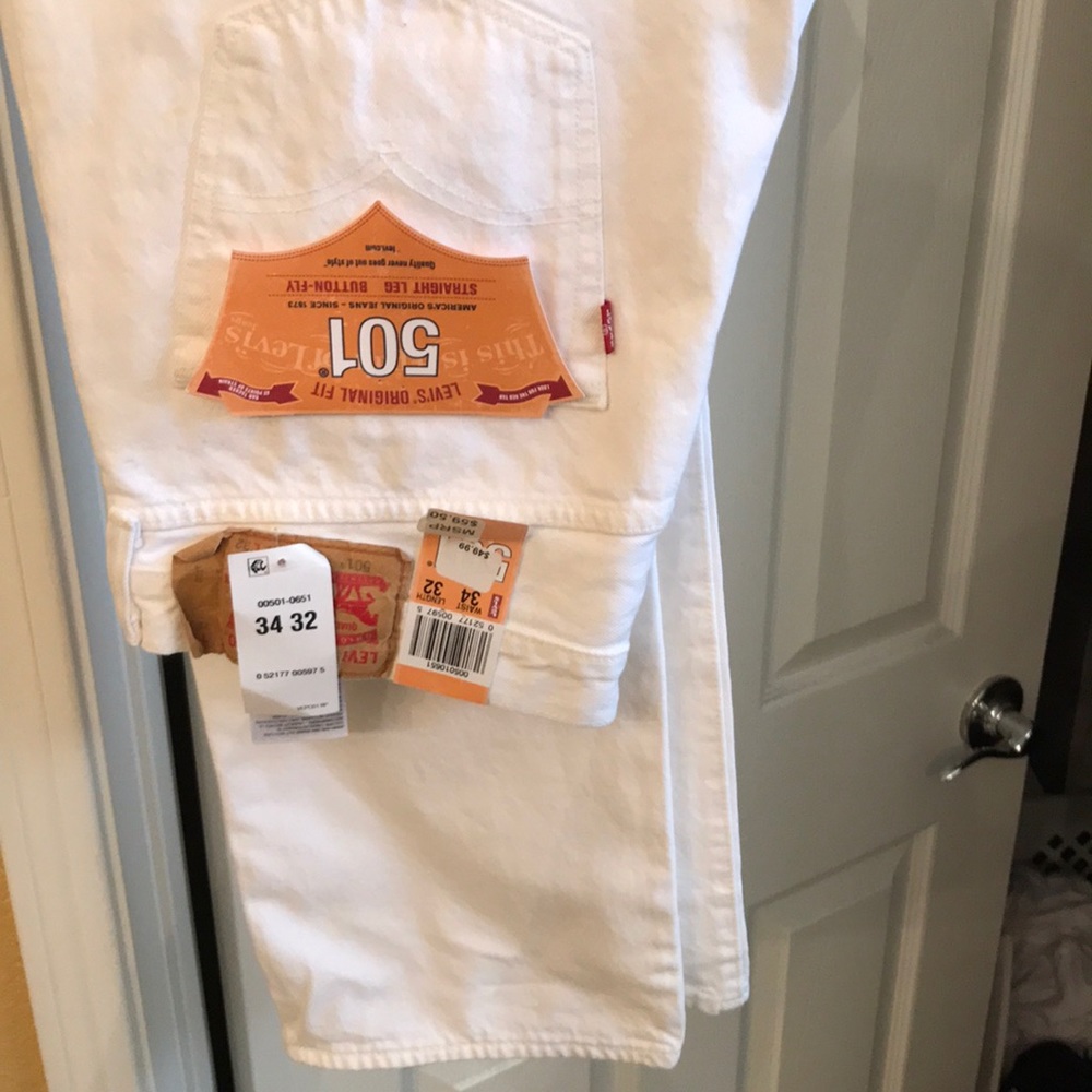 New Levi’s 501 White Jean 34x32